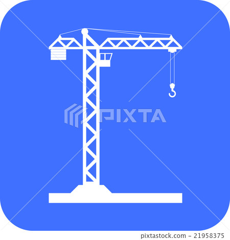 Building Tower crane icon - vector. 21958375