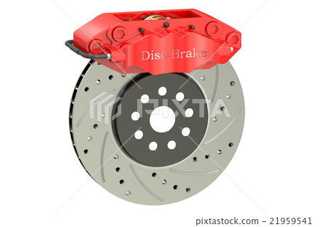 Car disc brake and caliper. 3D rendering 21959541