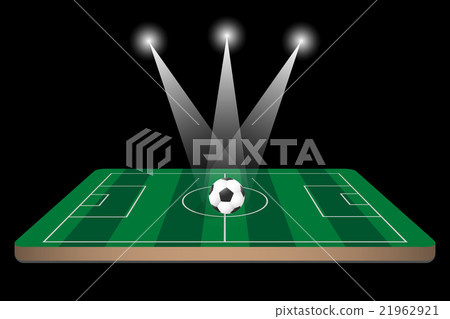 spotlight football on mini soccer field 21962921