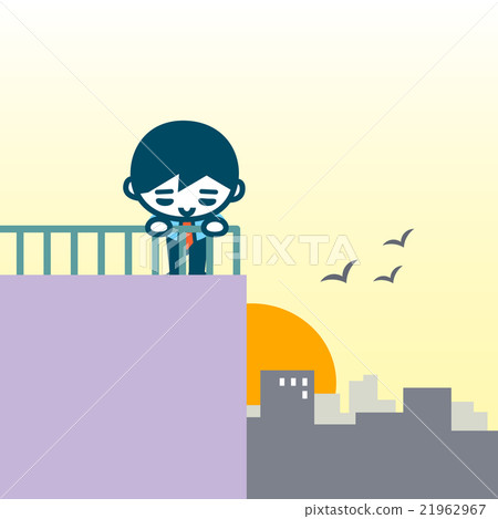 A man who thinks of suicide on the rooftop 21962967