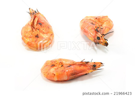 Grilled shrimp isolate on a white background   21966423