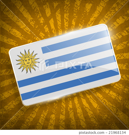 Flag of Uruguay with old texture. Vector 21968134