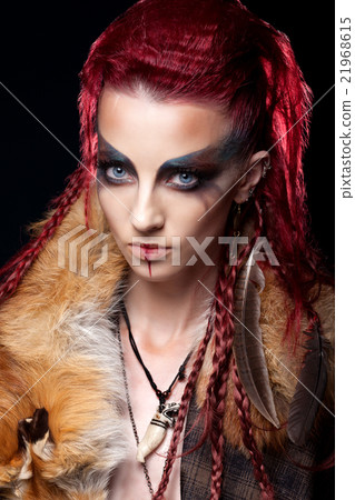 Creative portrait of a girl with a contrasting color Creative portrait of a girl with a contrasting color 21968615
