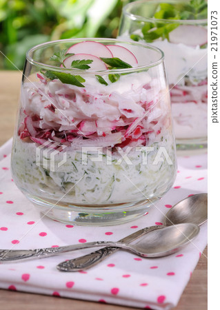 Salad of radish and cucumber Salad of radish and cucumber 21971073