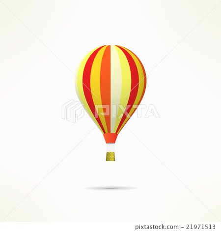Colorful hot air balloon isolated on white Colorful hot air balloon isolated on white 21971513