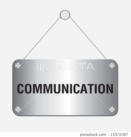 silver metallic communication sign  21972567
