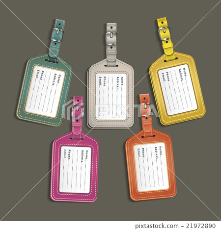 Leather luggage tags labels. Vector illustration 21972890
