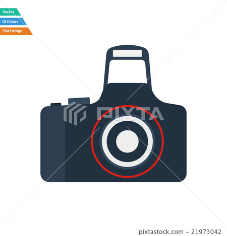 Flat design icon of Photo camera Flat design icon of Photo camera 21973042