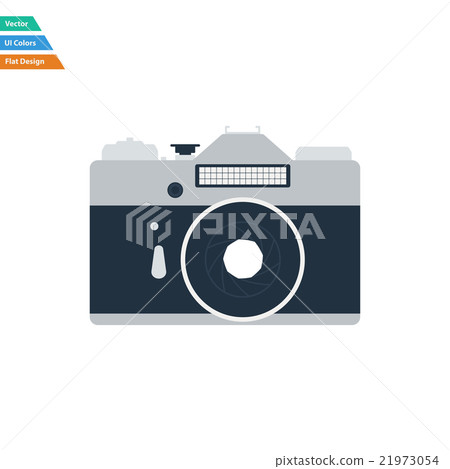 Flat design icon of retro photo camera - Stock Illustration [21973054 ...