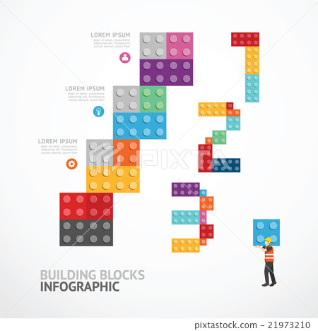 Infographic Template step building blocks banner 21973210