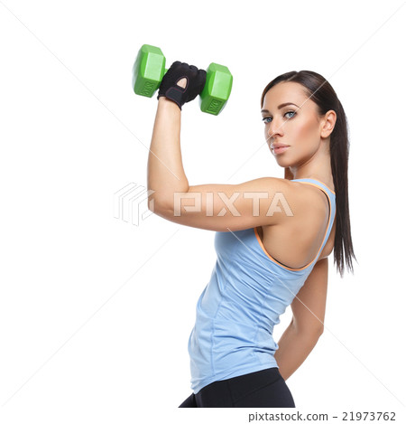 Sport woman with dumbbells 21973762