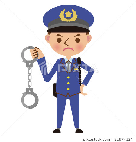 Male policeman with handcuffs 21974124