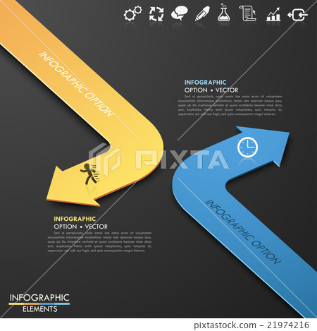 Infographic template with 2 arrows - Stock Illustration [21974216] - PIXTA
