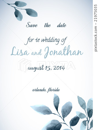 Wedding invitation watercolor with flowers. Wedding invitation watercolor with flowers. 21975035