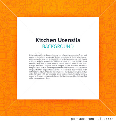 Paper over Kitchen Utensil Cook Line Background 21975338