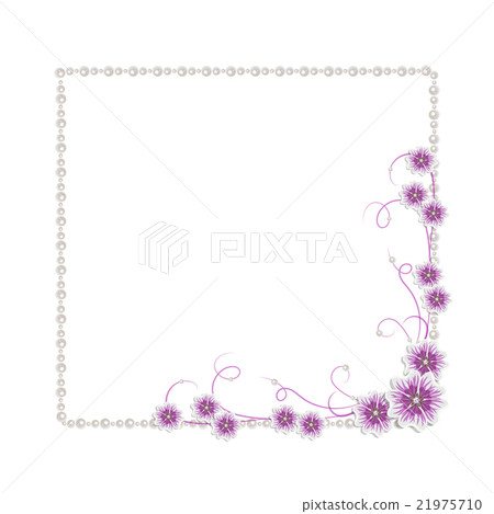 Floral frame with pearls Floral frame with pearls 21975710
