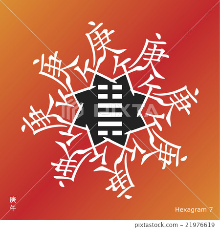 Symbol of i ching hexagram. Metal horse Symbol of i ching hexagram. Metal horse 21976619