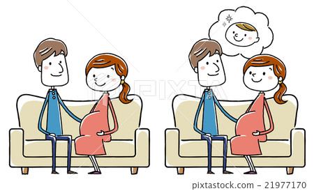 Illustration material: couple pregnancy birth 21977170