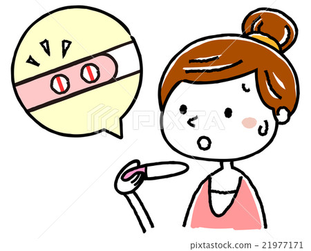 Illustration material: female pregnancy test judgment 21977171