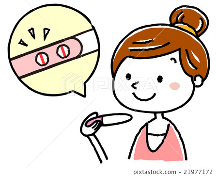 Illustration material: female pregnancy test judgment 21977172