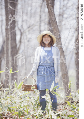 一個女人誰採取野菜 21978046