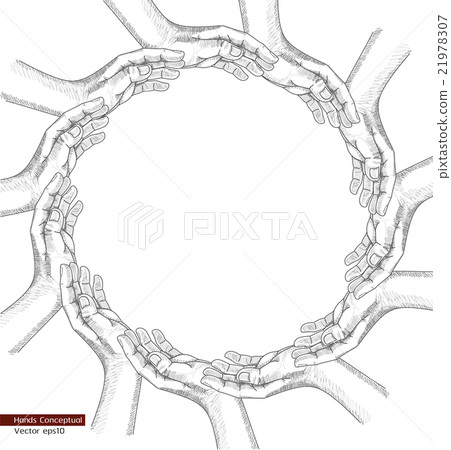 Hands Drawing Conceptual. 21978307
