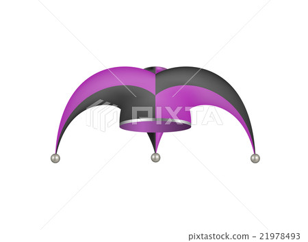 Jester hat in black and purple design 