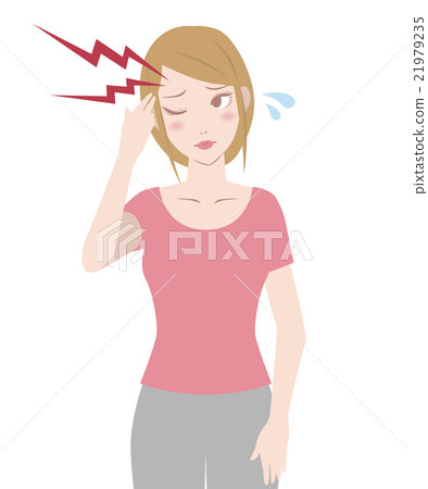年輕婦女和頭痛 年輕婦女和頭痛 21979235