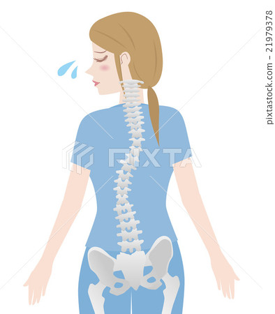 A young woman and a chiropractic image illustration 21979378