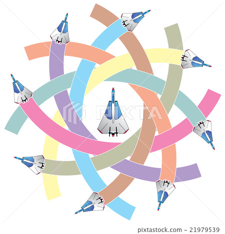 Fighter plane icon flying and blank color curved t 21979539