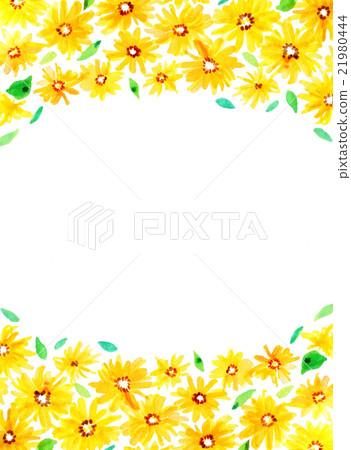 Watercolor yellow flower frame 21980444