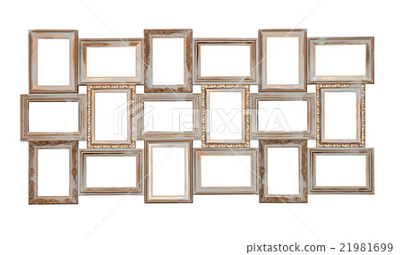 Set of photo frames antique with few blank windows Set of photo frames antique with few blank windows 21981699