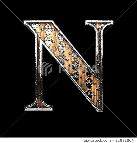 n silver letter. 3D illustration 21981864