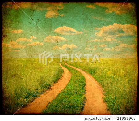 Grunge background with rural landscape 21981963
