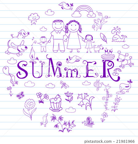 Happy family - mom, dad, boy and girl 21981966