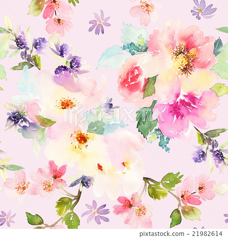 Seamless pattern with flowers watercolor Seamless pattern with flowers watercolor 21982614