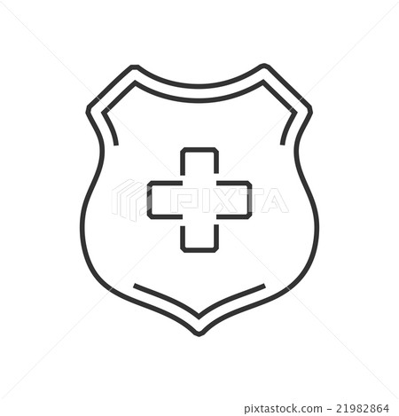 line icon ambulance symbols on Shield label line icon ambulance symbols on Shield label 21982864