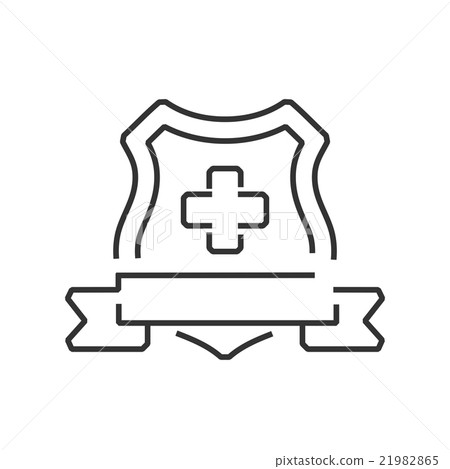 line icon ambulance symbols on Shield label line icon ambulance symbols on Shield label 21982865