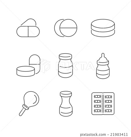 Line Icons Set Of Medical Pharmacist Icons Line Icons Set Of Medical Pharmacist Icons 21983411