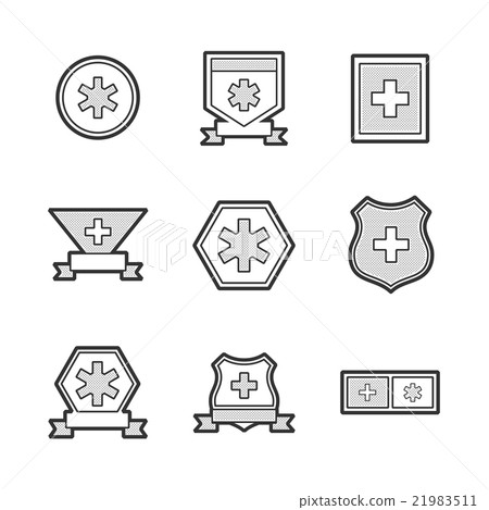 Medical Ambulance label set icons Medical Ambulance label set icons 21983511