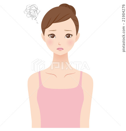 Female beauty skin care of embarrassed facial... - Stock Illustration ...