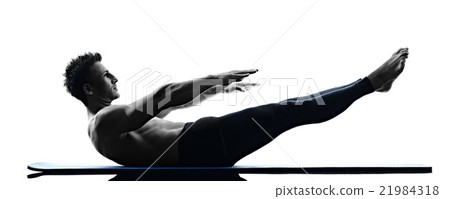 man pilates exercises fitness isolated man pilates exercises fitness isolated 21984318
