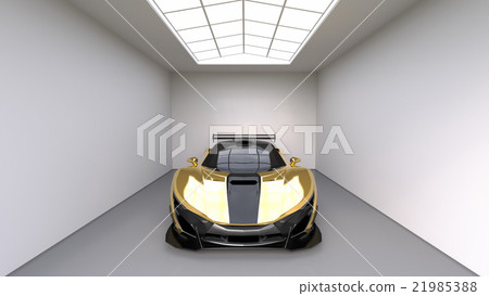 Sports car front view. The image of a sports Sports car front view. The image of a sports 21985388