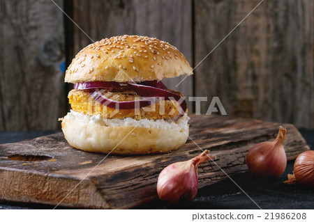 Sweet potato veggie  burger 21986208