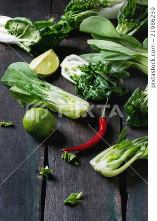 Assortment of raw bok choy 21986239