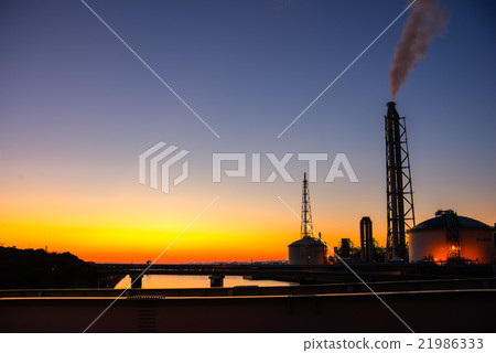 Twilight Himeji thermal power plant sunset Twilight Himeji thermal power plant sunset 21986333