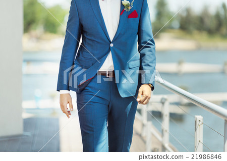 Elegant decoration on man wedding suit 21986846