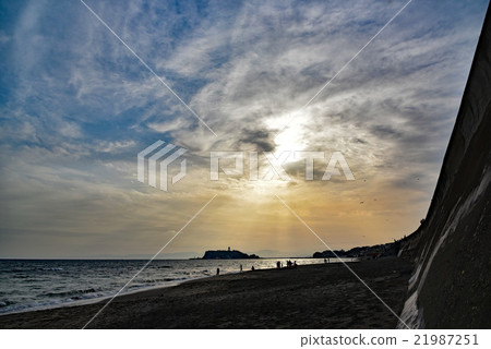 Shichigai beach at dusk Spring 21987251