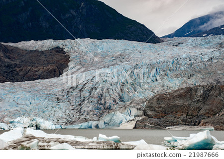 Mendenhall Glacier landscape panorama view Mendenhall Glacier landscape panorama view 21987666