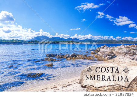 Beach on Sardinia island, Costa Smeralda, Italy 21987824